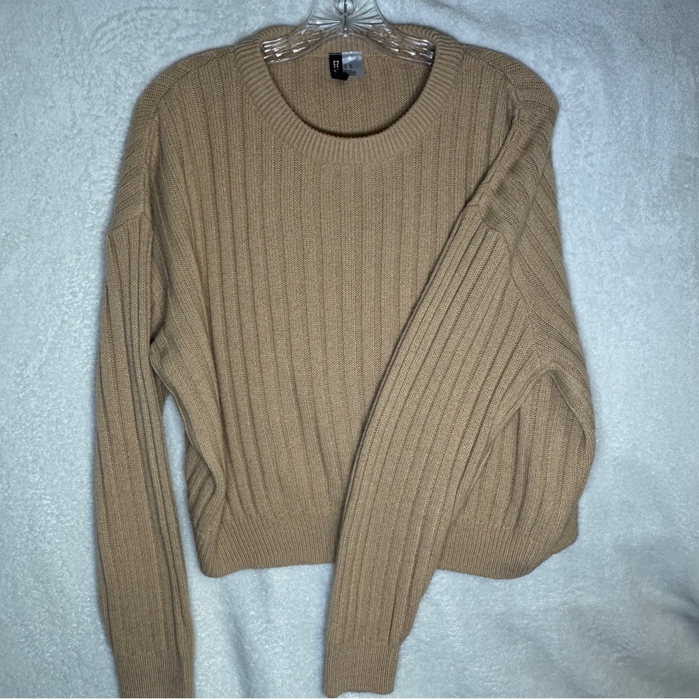 H&M Ribbed Knit Camel Sweater